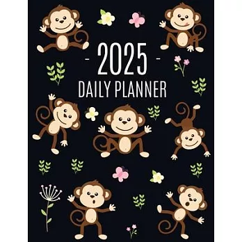 Monkey Planner 2025: Cute Year Organizer with Adorable Apes For an Easy Overview of All Your Appointments! Jungle Animal Scheduler: January