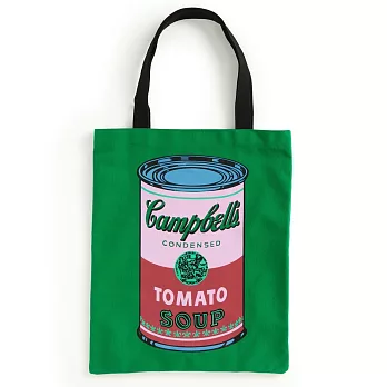 Warhol Soup Can Canvas Tote Bag - Green  