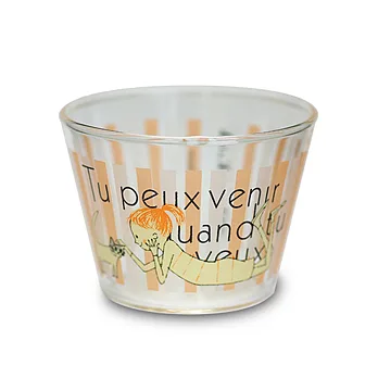 Shinzi Katoh 耐熱彩繪玻璃布丁杯S-女孩與貓