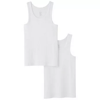 [MUJI 無印良品]男棉螺紋坦克背心/2入白x白MM白x白
