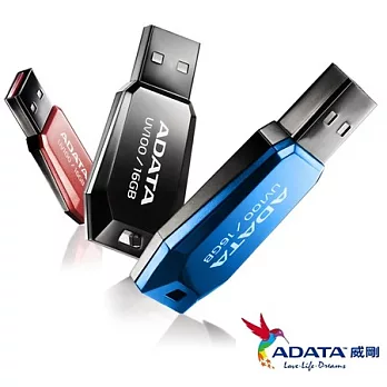 威剛 ADATA UV100 16G 輕巧造型隨身碟 (璀璨藍)