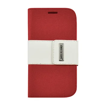 Metal-Slim Samsung Galaxy Note 2 雙色書本式側翻皮套紅白