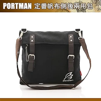 PORTMAN 定番帆布側後兩用包PM124112暗黑
