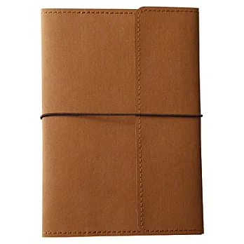 [MUJI 無印良品]仿皮革標書套(附繩)/A6.棕