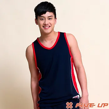 FIVE UP】男兒本色剪接吸排籃球背心-男(深海藍)2XL深海藍-2L