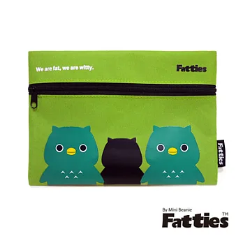 【Fatties】化妝收納包-貓頭鷹(綠色)