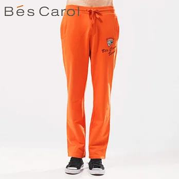 【Bés Carol】男式羅紋腰頭長褲L深橘