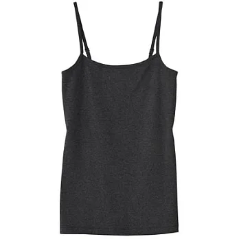 [MUJI 無印良品]女純棉無側縫細肩帶墨灰L