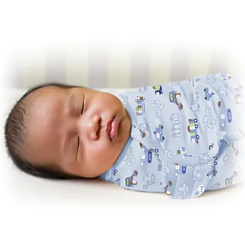 美國 Summer Infant SwaddleMe 嬰兒包巾 【交通樂園 純棉薄款】, 小號 - 可調式懶人包巾