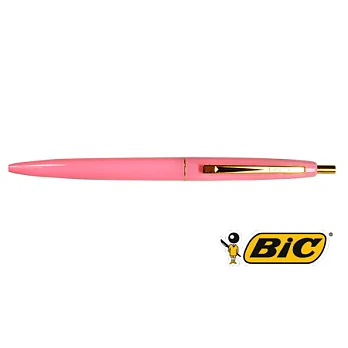 BIC CLIC GOLD 0.7金夾按壓圓珠筆淺粉