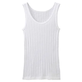 [MUJI 無印良品]女純棉網織無側縫坦克背心S白色