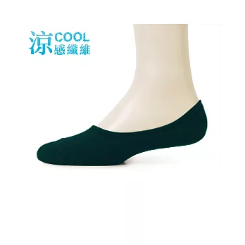 【 PULO 】純色涼感防滑男仕隱形襪-墨綠