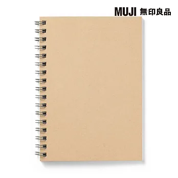 [MUJI 無印良品]植林木不易透色雙環筆記本(橫線)/A6.米