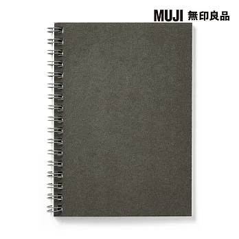 [MUJI 無印良品]植林木不易透色雙環筆記本(橫線)/A6.深灰