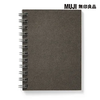 [MUJI 無印良品]植林木不易透色雙環筆記本(橫線)/A7.深灰
