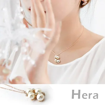 【Hera】赫拉 氣質水鑽珍珠短鍊/鎖骨鍊(魅影金)