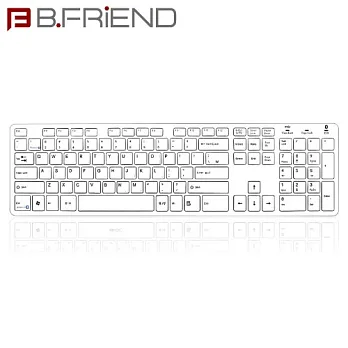 B.FRiEND 藍芽鍵盤+USB有線鍵盤(BW-1430)白色