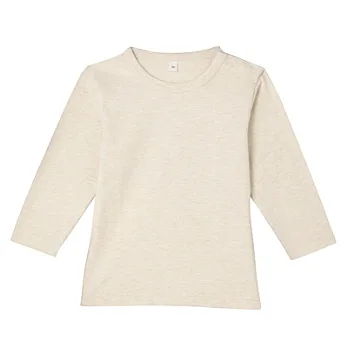 [MUJI 無印良品]男幼有機棉每日兒童服長袖T恤80淺米