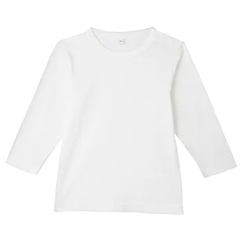 [MUJI 無印良品]男幼有機棉每日兒童服長袖T恤100柔白