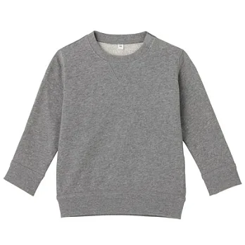 [MUJI 無印良品]幼兒有機棉混柔軟裏毛圓領衫100灰白
