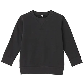 [MUJI 無印良品]幼兒有機棉混柔軟裏毛圓領衫80黑色