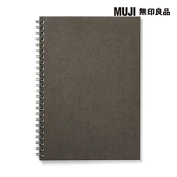 [MUJI 無印良品]植林木不易透色雙環筆記本(橫線)/A5.深灰