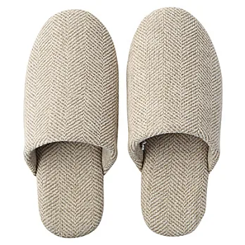[MUJI 無印良品]棉鬆絨舒壓拖鞋/M/米色