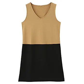 [MUJI 無印良品]女棉混彈性背心裙M米色橫紋