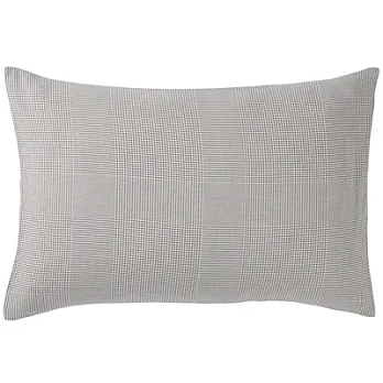 [MUJI 無印良品]水洗棉法蘭絨枕套/43/灰格紋