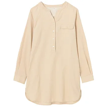 [MUJI 無印良品]女有機棉燈芯絨長版衫S象牙白