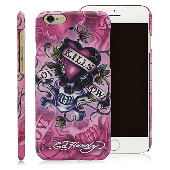 ED HARDY iPhone6 plus/6s plus (5.5)保護殼-暗黑LKS粉