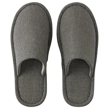 [MUJI 無印良品]落棉舒壓拖鞋/XL/深棕