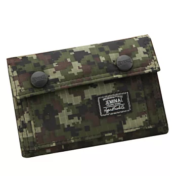 A+ accessories 日本吉田風格潮酷迷彩直款男用短夾 (5色任選)軍綠色