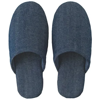 [MUJI 無印良品]棉丹寧舒壓拖鞋/M/藍色