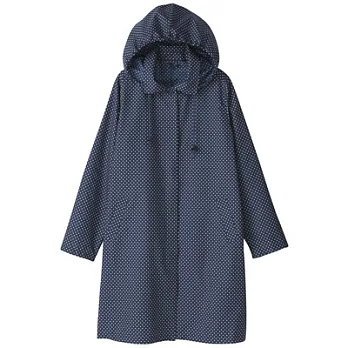 [MUJI 無印良品]聚酯纖維雨衣(女用)深藍水玉