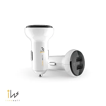 【Innowatt】3.1A雙USB車充白