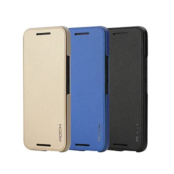 ROCK HTC One M9 膚感系列側翻皮套(黑)