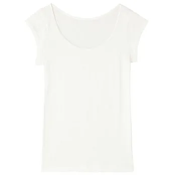 [MUJI 無印良品]女棉質(抗菌防臭)涼感法式袖衫S白色