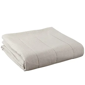 [MUJI 無印良品]棉凹凸織薄被/D/雙人/米色