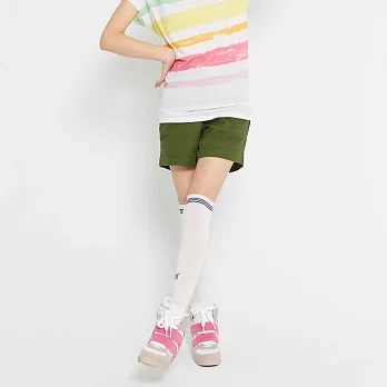 【 TOP GIRL】顯瘦剪接設計休閒短褲L綠
