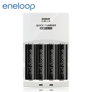 日本Panasonic國際牌eneloop高容量充電電池組 (搭配智慧型充電器+4號4入)