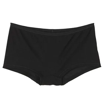 [MUJI 無印良品]女有機棉混彈性無側縫平口內褲黑色MM黑色