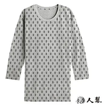 【男人幫】T5562＊美式風格男人幫盾牌LOGO【男人幫盾牌LOGO七分袖純棉T恤】XL灰