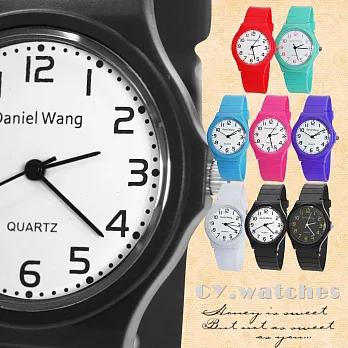 【Daniel Wang】4118-日系 馬卡龍輕薄數字學生錶(黑白款)