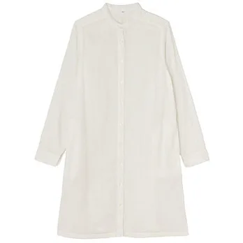 [MUJI 無印良品]女有棉二重紗織洋裝S柔白