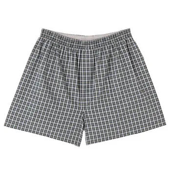[MUJI 無印良品]男有機棉布帛前開平口褲S淺灰格紋