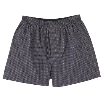 [MUJI 無印良品]男有機棉布帛前開平口褲S暗藍紋樣