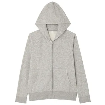 [MUJI 無印良品]女棉混彈性裏毛連帽外套M灰色