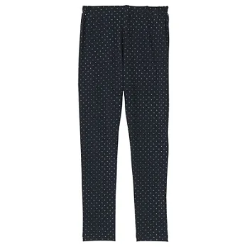 [MUJI無印良品]兒童有機棉混每日兒童服全長緊身褲110深藍紋樣
