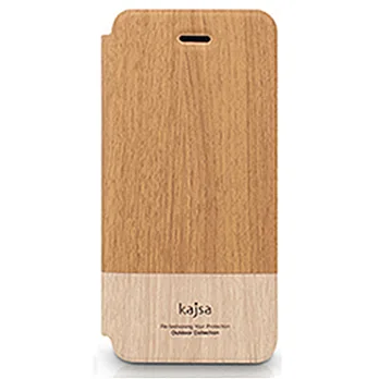Kajsa Outdoor iPhone6 木紋側翻皮套米
